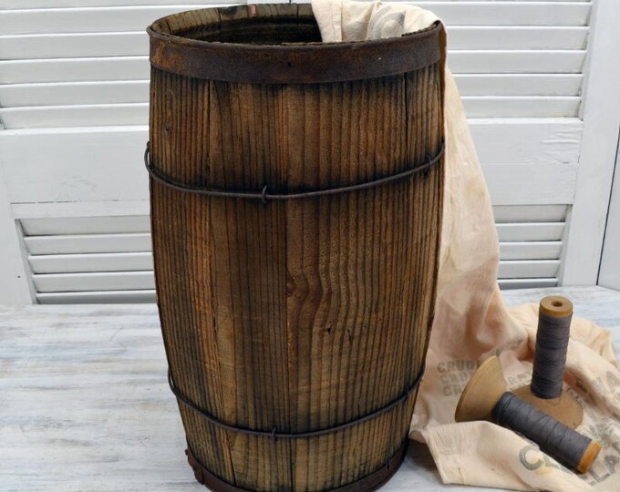 Wooden Nail Keg Barrel Rustic Wood Decor and Display Etsy