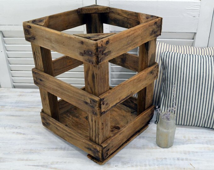 Rustic Wood Water Bottle Crate Wooden Water Jug Crate Etsy
