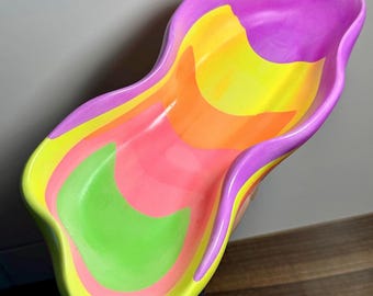 Handmade colorful resin bowl | Organic wave shape | Jewelry tray, key tray, decorative bowl | Unique gift