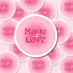 MADE MIT LIEBE | Soft Feminine Sticker Template - Druckbare Verpackungsaufkleber auf Canva