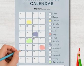 Druckbare Stimmungstagebuch: Stimmungstagebuch für sich selbst (Digitaler Download)