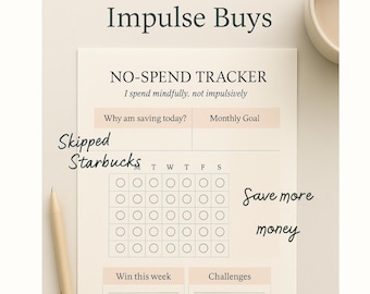 Minimalistischer No-Spend Tracker: Achtsames Zurücksetzen des Budgets (PDF)
