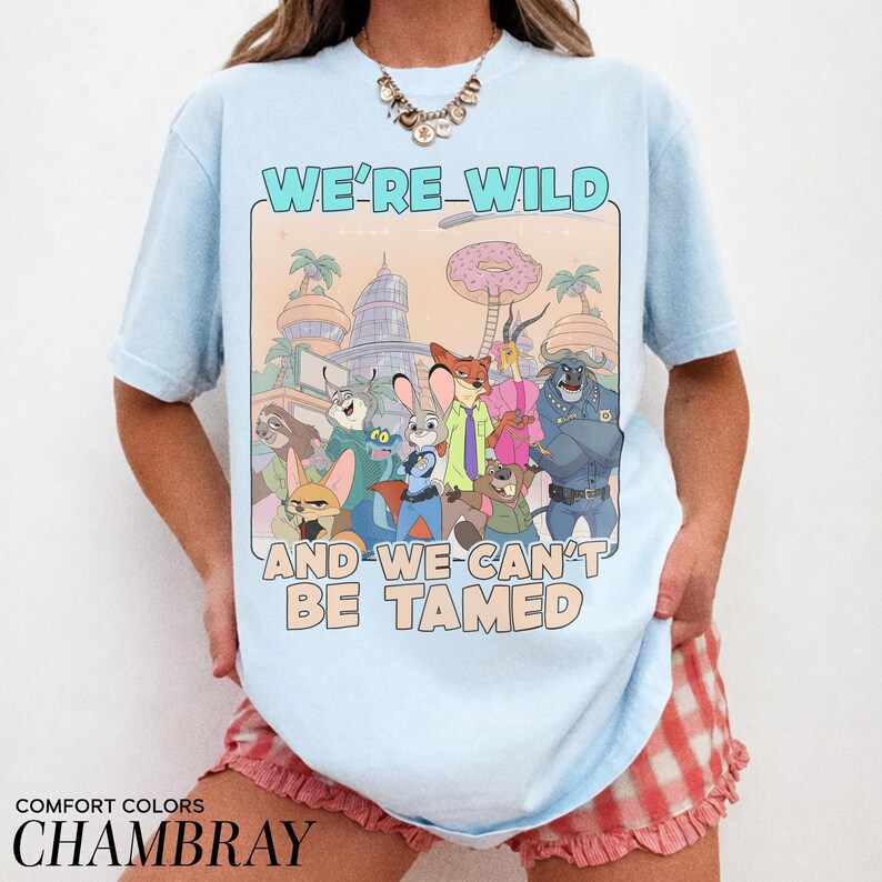Disney Zootopia 2 We're Wild and We can't be Tamed T-Shirt, Zootropolis 2 Shirt, WDW Magic Kingdom Trip shirt,Disneyland Family Matching Tee image 3