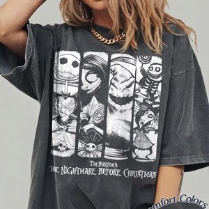 Retro Nightmare Before Christmas Halloween Shirt, Disney Jack Sally Oogie Boogie Group Tee, WDW Disneyland Family Vacation Matching Gift image 2