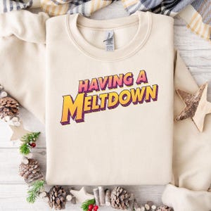 Having a Meltdown PNG, Funny Retro Marquee Lights Design for T-Shirts, Digital Download, Transparent Background, Hannah Montana, Funny png