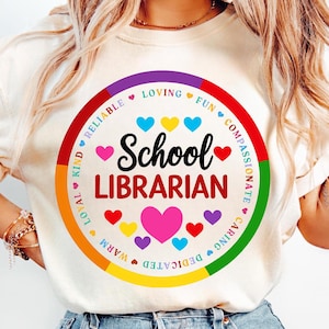 School Librarian PNG, Librarian Digital Download, Library Books School Design, Back To School Librarian, Library Sublimation Design