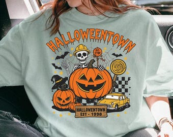 Halloweentown University Png, Pumpkin Halloween Town Png, Vintage Haunted House Png, Halloweentown Est 1998 Png, Spooky Season Png