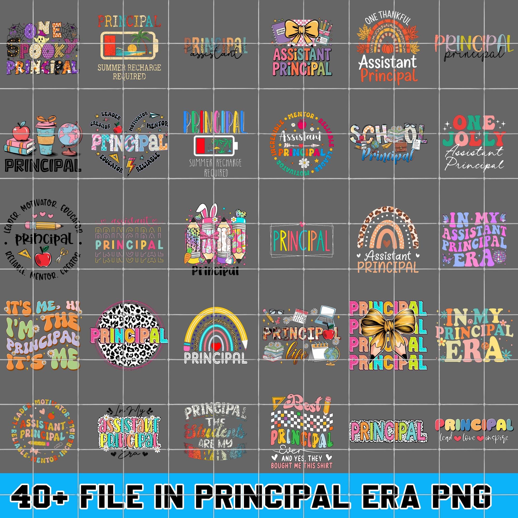 40+ Principal Png Bundle, Assistant Principal Quotes PNG, School Principal Era Sublimation, Funny Principal Gifts Png, Back to School Png