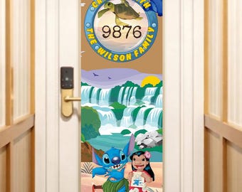 Lilo and Stitch Cruise Door Banner | Finding Nemo Squirt Porthole Decor | Custom Family Vacation Sign | Digital Download | Printable