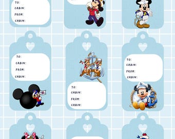 Disney Cruise Fish Extender Gift Tags | Printable DCL Tags | Pixie Dust Tags Canva Template | Cruise Door Mickey Cruise Tags Canva Template