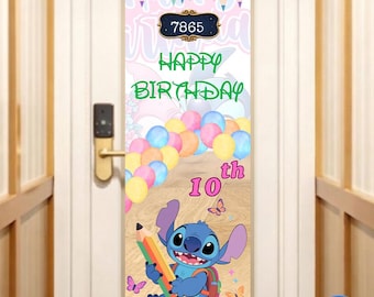 Personalized Stitch Disney Cruise Door Banner| Birthday Stateroom Decoration|Lilo and Stitch Ship Sign|Digital Download Printable Decor