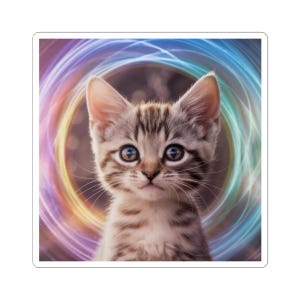 Adorable Cat Kiss-Cut Stickers, Cute Cat Decor, Cat Lover Gift, Laptop Stickers, Colorful Cat Stickers