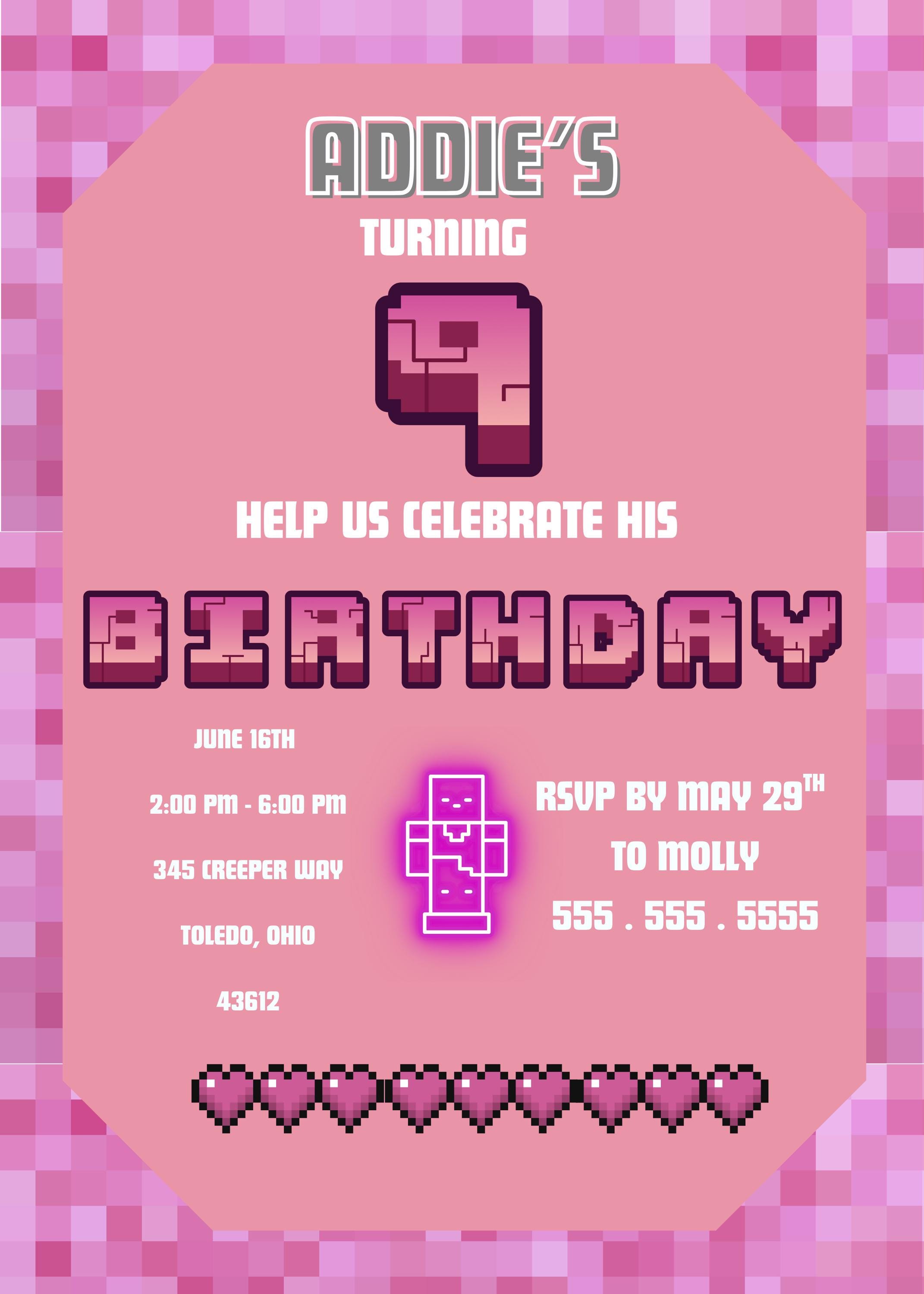 Custom Birthday Invitation (Personalized)