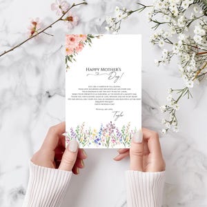 Tarjeta del Día de la Madre, Tarjeta personalizada del Día de la Madre, Tarjeta digital del Día de la Madre, Tarjeta para mamá, Tarjeta floral del Día de la Madre
