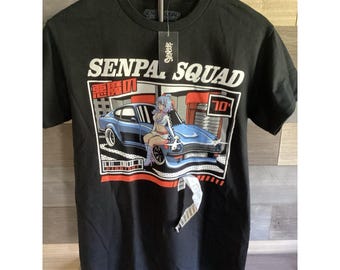 Camiseta negra de anime Senpai Squad Midnight, talla pequeña, nueva, Spencer