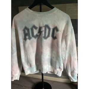 Women's AC/DC Size Med Pullover Sweater Pastel Tie Dye
