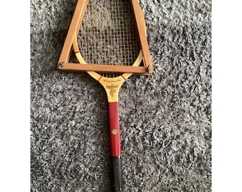Vintage HOUTEN TENNISRACKET met racketpers A.G.Spalding & Bros "Lakeside"