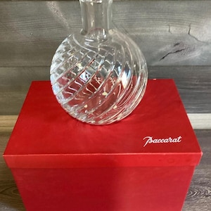 BACCARAT France Crystal Vase 7.25in Tall And 5.75 Round With Box
