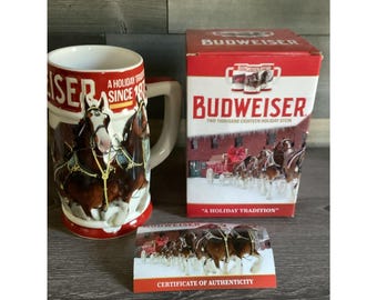2018 Budweiser Holiday Stein 39th Edition Clydesdale Series #39 with Box