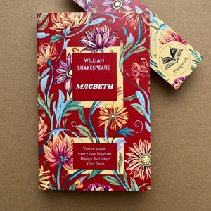Personalized book jacket, cover, book accessories, personalized gift, dedication, bookmark, cover design