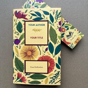 Personalized book jacket, cover, book accessories, personalized gift, dedication, bookmark, cover design