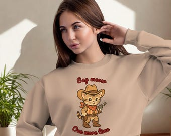 Lustiges Cowboy Katzen Sweatshirt - Geschenk für Western Cat Lover