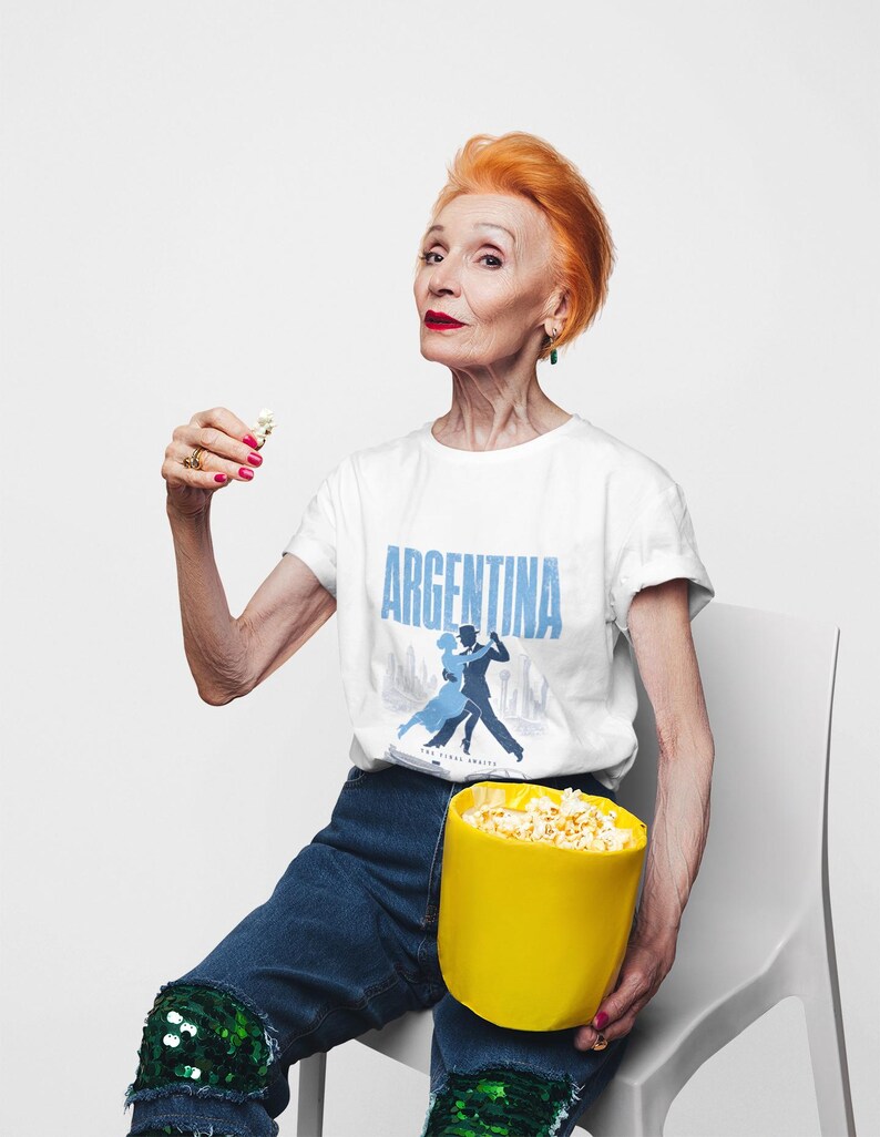 Argentina Soccer Shirt World Cup 2026 | La Albiceleste Vintage Fan Tee | Retro Football Gift | Argentina World Cup Champions Style image 3