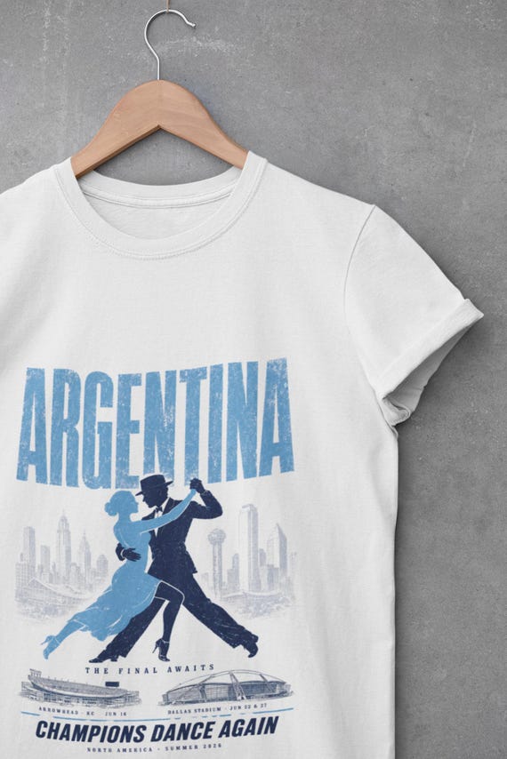 Argentina Soccer Shirt World Cup 2026 | La Albiceleste Vintage Fan Tee | Retro Football Gift | Argentina World Cup Champions Style