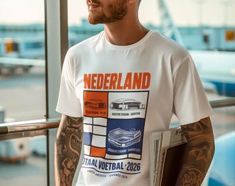 Netherlands Soccer Shirt World Cup 2026 | Nederland Totaal Voetbal Fan Tee | Dutch Football Gift | Stadium Icons Retro Design | Oranje Fan