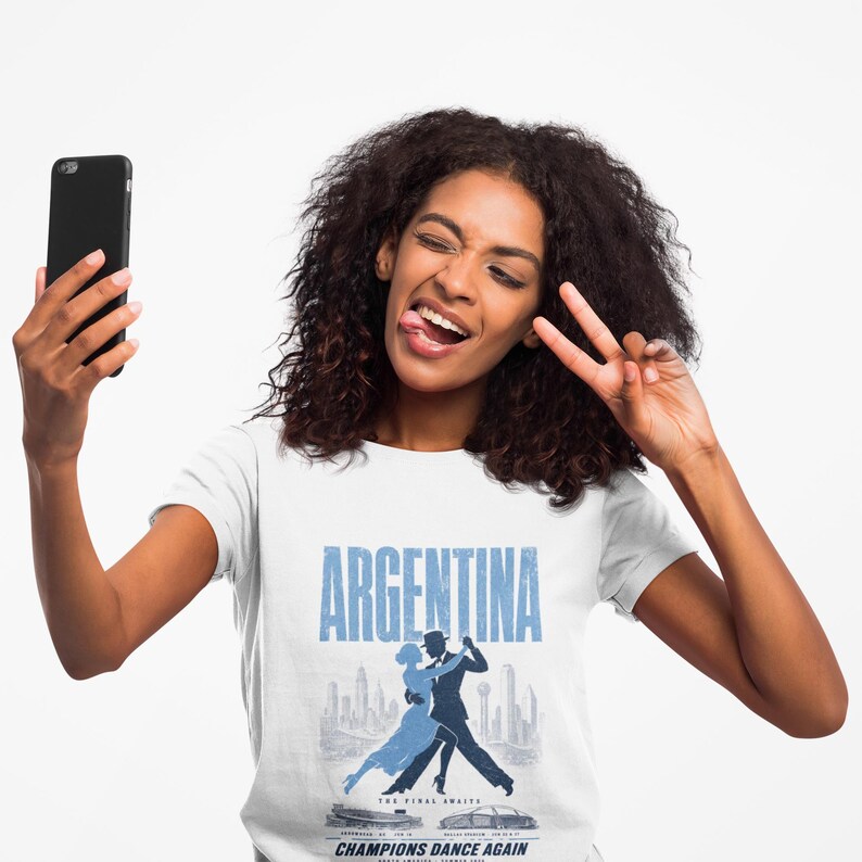 Argentina Soccer Shirt World Cup 2026 | La Albiceleste Vintage Fan Tee | Retro Football Gift | Argentina World Cup Champions Style image 6