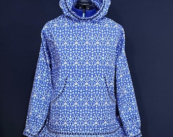 Size XL Liberty Blue Cotton Kuspuk: Alaskan Kuspuk