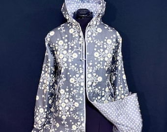 Size XL, Matte Gray and Yellow Rainpuk: Waterproof Alaskan Kuspuk Raincoat