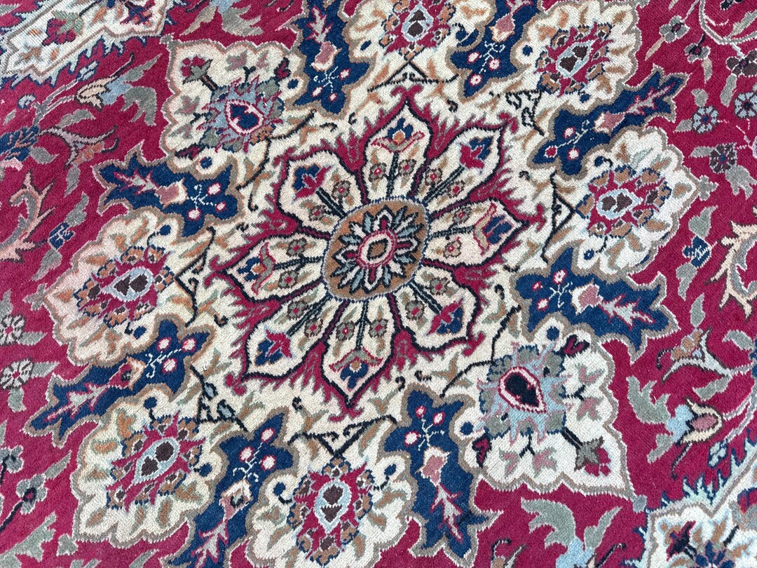 Red Handmade Turkish Vintage Area Rug 7x10, Large Floral Wool Bedroom ...