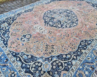 11x16 Oversize Vintage Turkish Oushak Rug, Neutral Anatolian Rug 11x16 Oversize Vintage Turkish Oushak Rug, Neutral Anatolian Rug