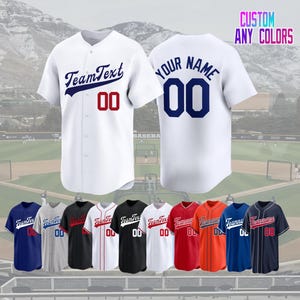 Custom Baseball Jersey: Personalized Name & Number logo, Team sport uniform, Valentine's Day Birthday Gift for Men Women Kid Toddler Fans