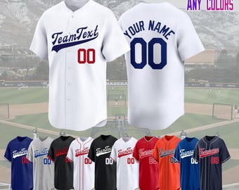 Custom Baseball Jersey: Personalized Name & Number logo, Team sport uniform, Valentine's Day Birthday Gift for Men Women Kid Toddler Fans
