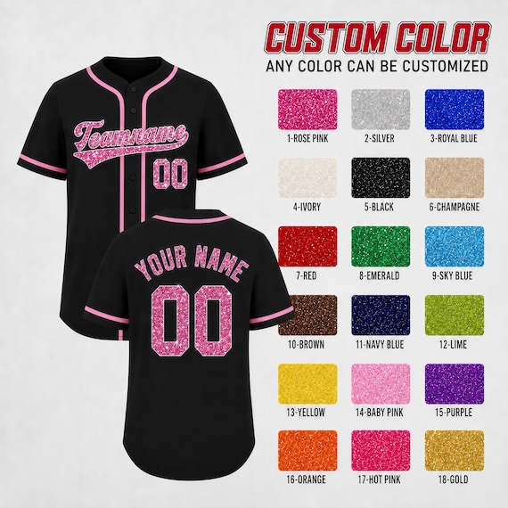 Custom Baseball Jersey, Personalized Glitter Sequin Baseball jerseys, Wedding Party Gift Jersey, Cheerleading for Men Women Youth Kids