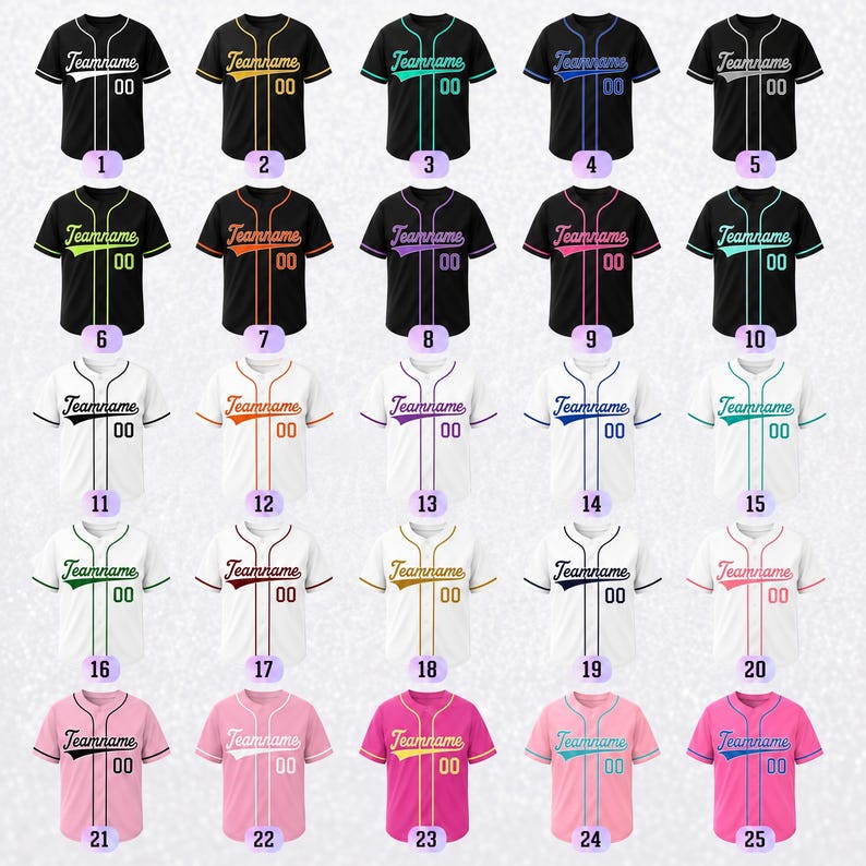 Custom Baseball Jersey, Personalized Glitter Sequin Baseball jerseys, Wedding Party Gift Jersey, Cheerleading for Men Women Youth Kids image 2
