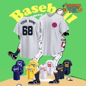Personalized Name Team,Custom Stripe Line Color Baseball Jersey For Baseball Fan,Custom Number Baseball Team Couple Jersey B3,Birthday gift