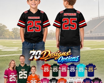 Maillot de football personnalisé avec nom, numéro et logo brodés, t-shirt d'entraînement pour équipe, cadeau d'anniversaire pour hommes, femmes, enfants et tout-petits