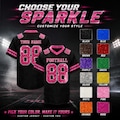 Custom Football Jersey for Women Girl, Personalized Sequin Glitter Bling Cheerleading Jersey Shirt Gift for Party Streetwear Wedding Game