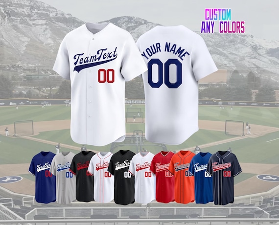 Custom Baseball Jersey: Personalized Name & Number logo, Team sport uniform, Valentine's Day Birthday Gift for Men Women Kid Toddler Fans