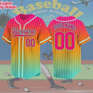 Personalized Baseball Jersey: Custom Name, Number & Logo - Pinstripe Design