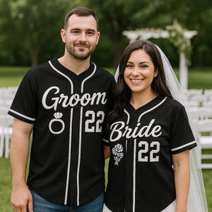 Custom Black Baseball Jersey, Stitched Name & Number, Wedding Gift