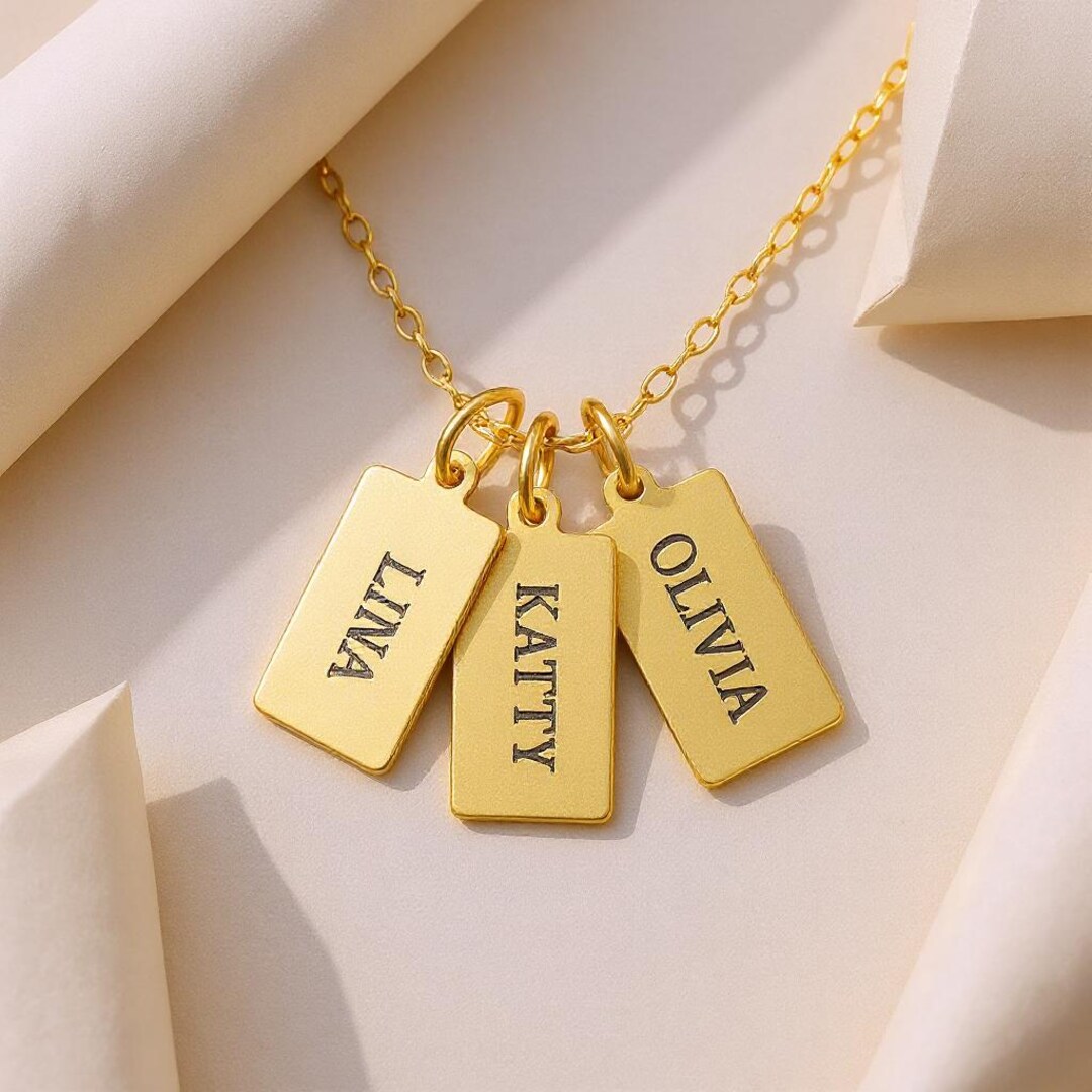 Namesake Accessory Multiple Name Necklace, Name Tag Necklace, Name Keepsake Necklace ...
