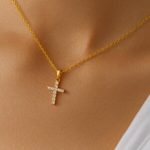 Christian Cross Necklace, Religious Cross Pendant, Christmas Cross Necklace, Cross Wedding Necklace Gift For Mother, Cross Baptism Necklace