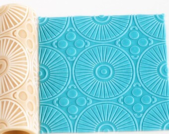 Mandala Texture Roller for Polymer Clay: Seamless Embossing, 3-inch