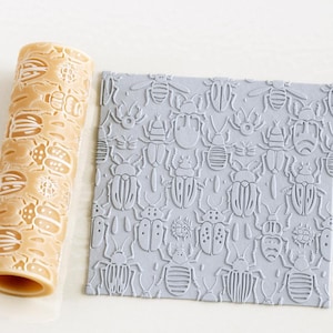 Beetles and Bugs Texture Roller: Polymer Clay, Pottery, Fondant