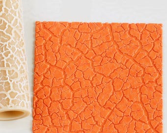 Dried Riverbed Cracks Texture Roller: Polymer Clay, Pottery Embossing