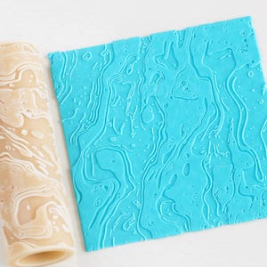 Rain-Dried Polymer Clay Texture Roller: Seamless Embossing, 3-inch